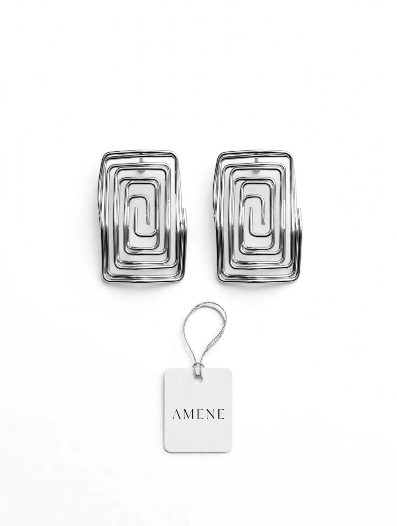 Brinco aço inox antialérgico geométrico quadrado 3,5 x 2,0
