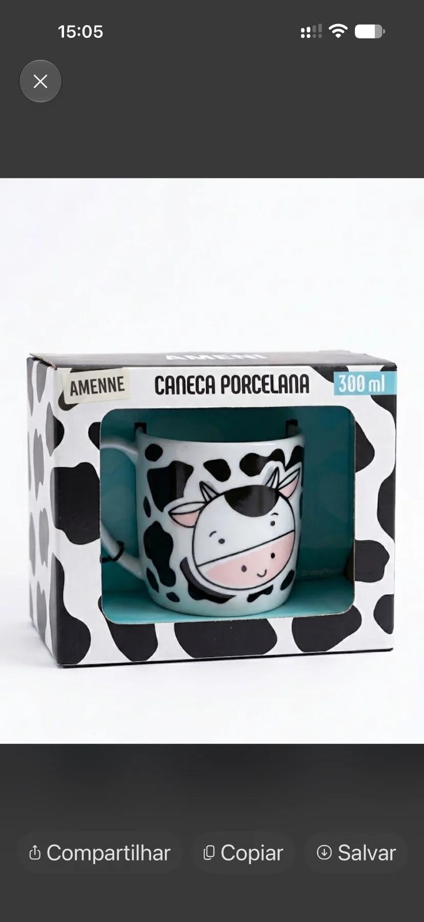 Caneca porcelana 300 ml muu muu brasfoot