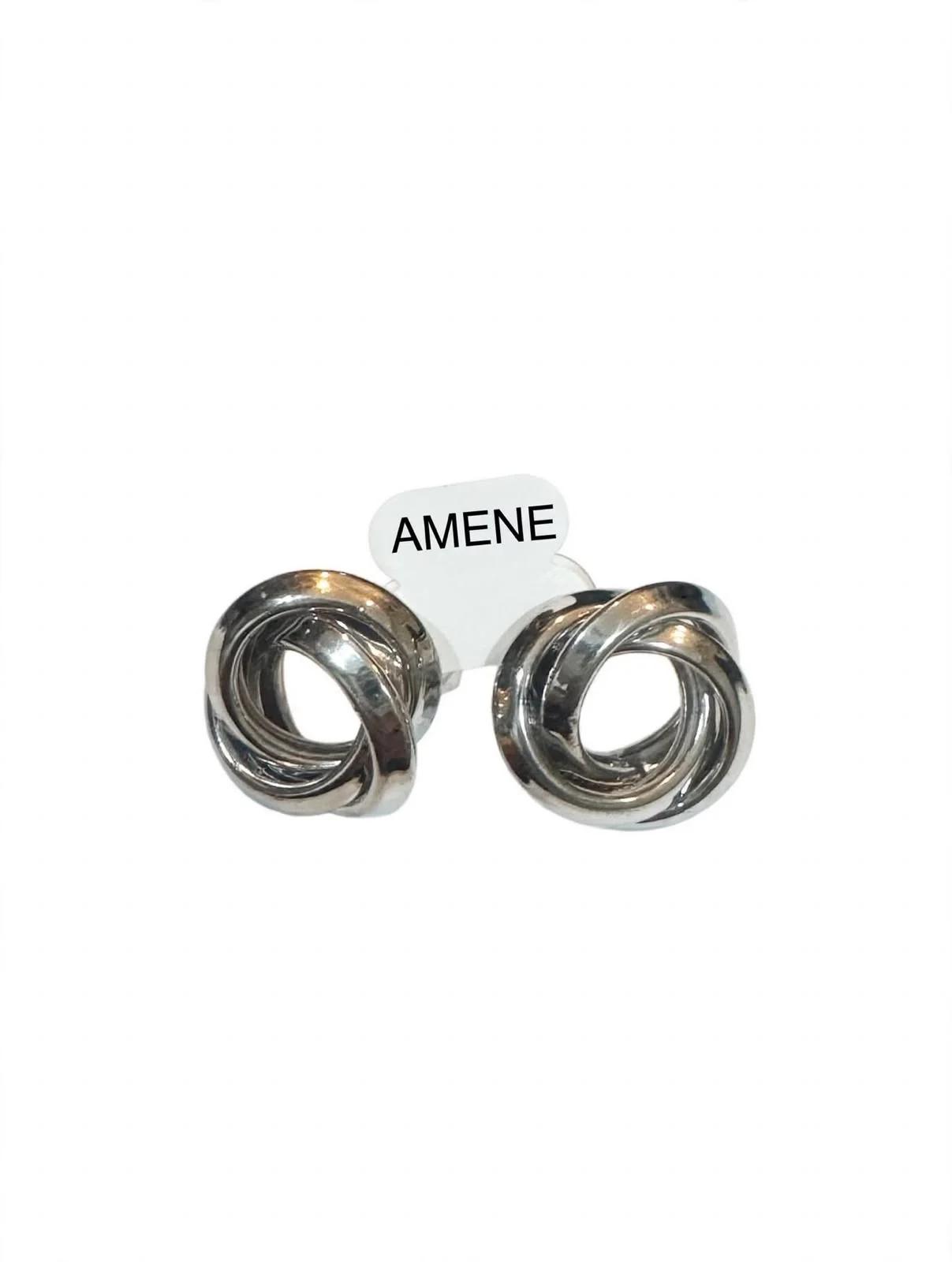 Brinco prata duas argolas entrelaçadas 2,0 cm