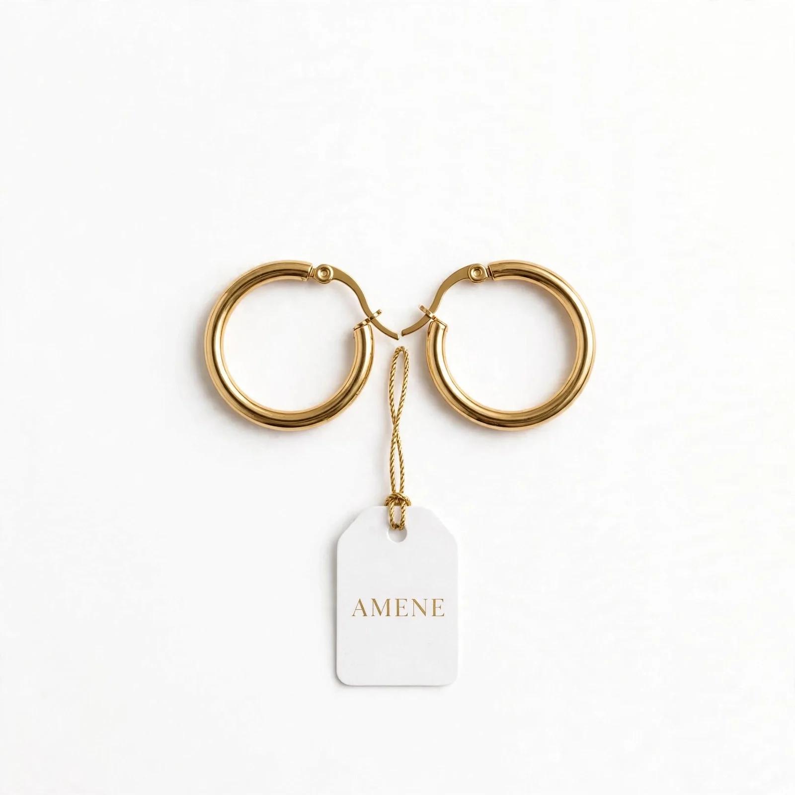 Brinco argola aço inox antialérgico dourado 2,5 cm
